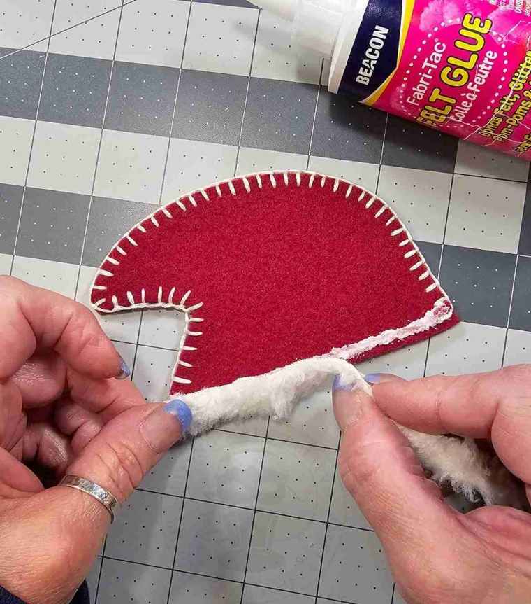 Glue Hat Band onto Santa Hat