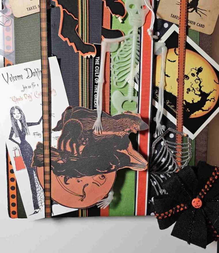 Vintage Witch Die Cut on Halloween Memory Board