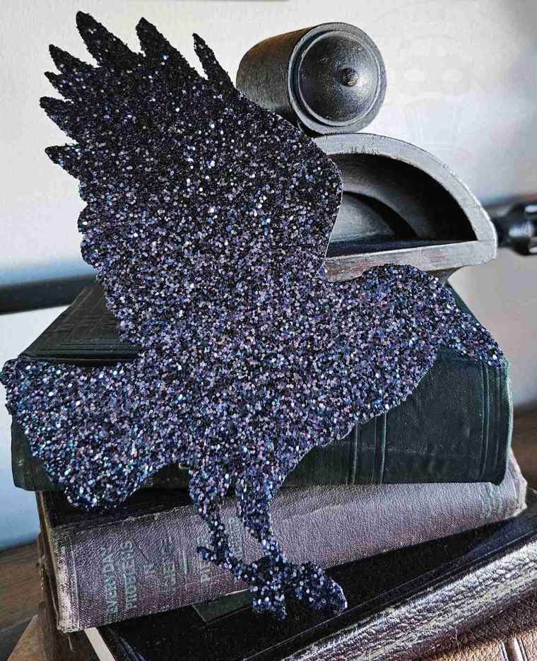 DIY Glitter Raven Decorations
