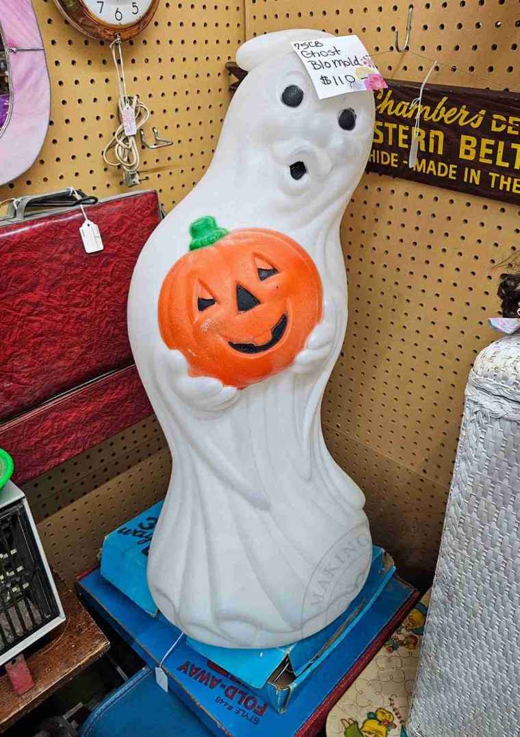Vintage Halloween Ghost with Jack O Lantern Blow Mold