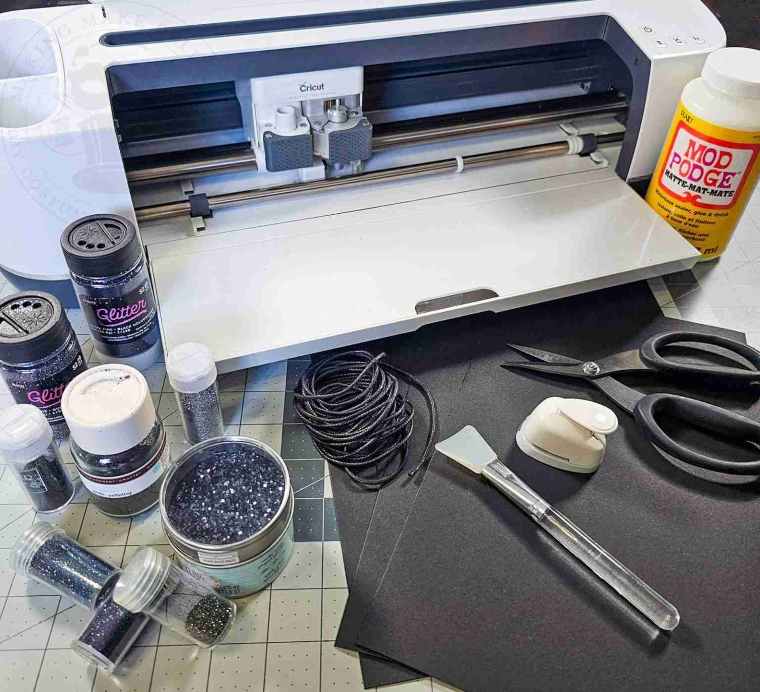 Poe Nevermore DIY Glitter Raven Decorations Supplies