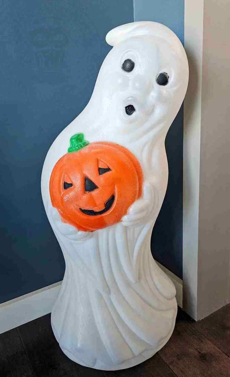 Vintage Halloween Ghost with Jack O Lantern Blow Mold