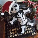 Gingerbread Skeleton Stuffie with Santa Hat