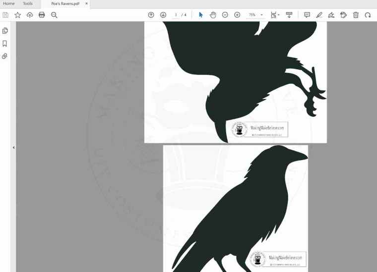 Ravens in PDF For Hand Cutting