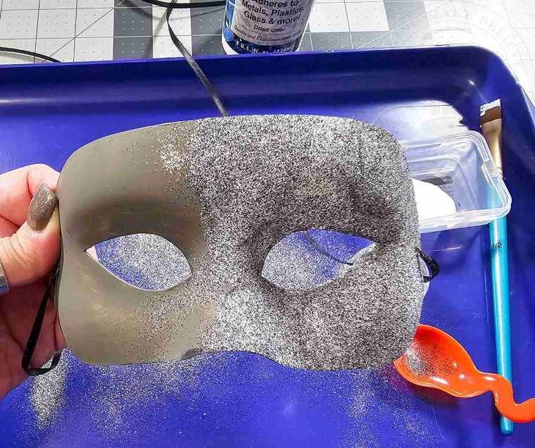 Coat Mask with Glue and Sprinkle with Glitter