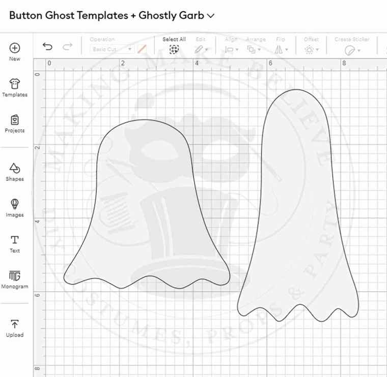 Ghosts Cricut Design Space Screenshot