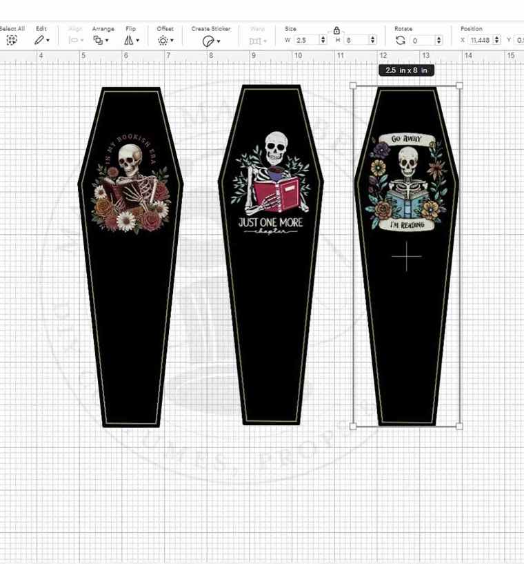 Skeleton Coffin Bookmarks in Cricut Design Space