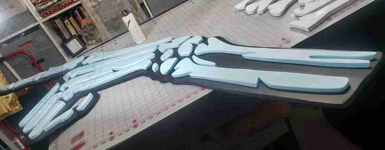 Oversized Halloween Skeleton Hand Display Prop Work In Progress