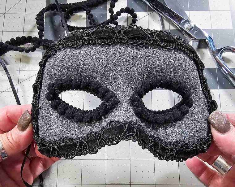 NYE Masquerade Mask with Trim Added