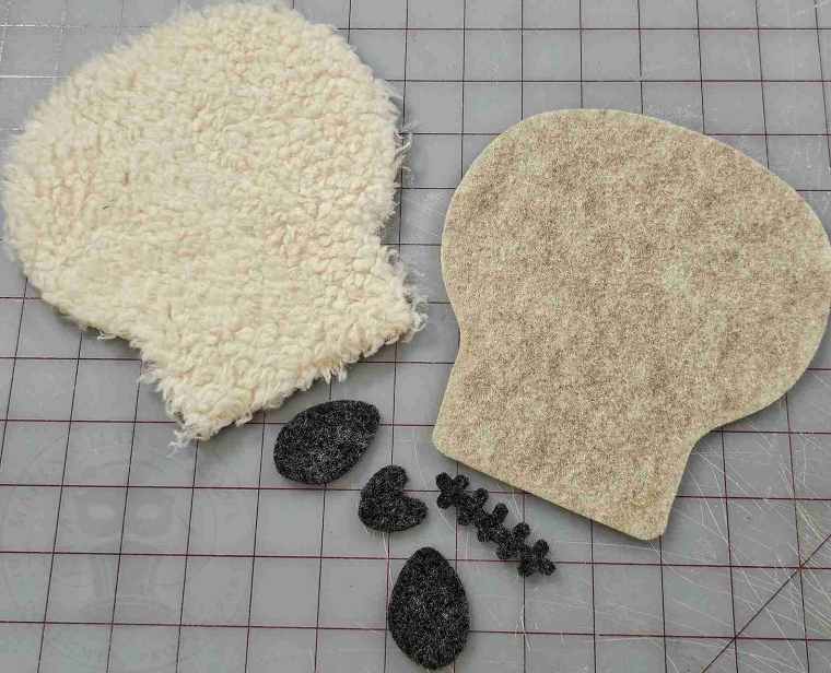 All Skull Stuffie Pieces Cut Out