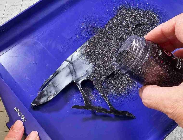 Cover Raven Cut Out with Glitter