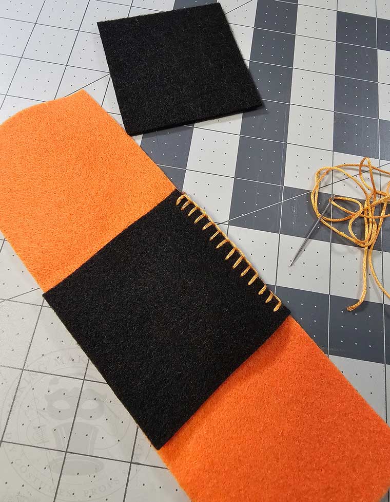Felt Square Stitched To Rectangle