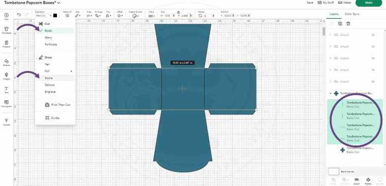Select Score Lines in Cricut Design Space