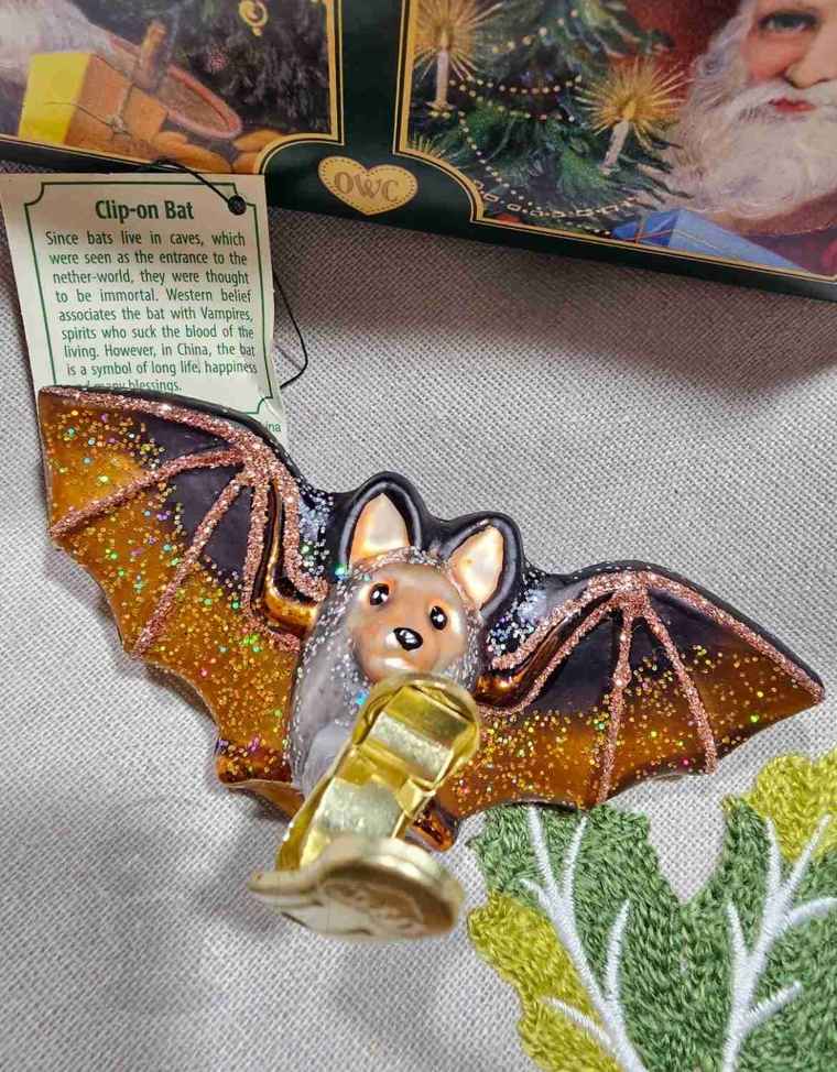 Blown Glass Bat Ornament