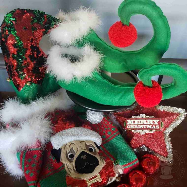 Ugly Christmas Sweater Elf Shoe Covers
