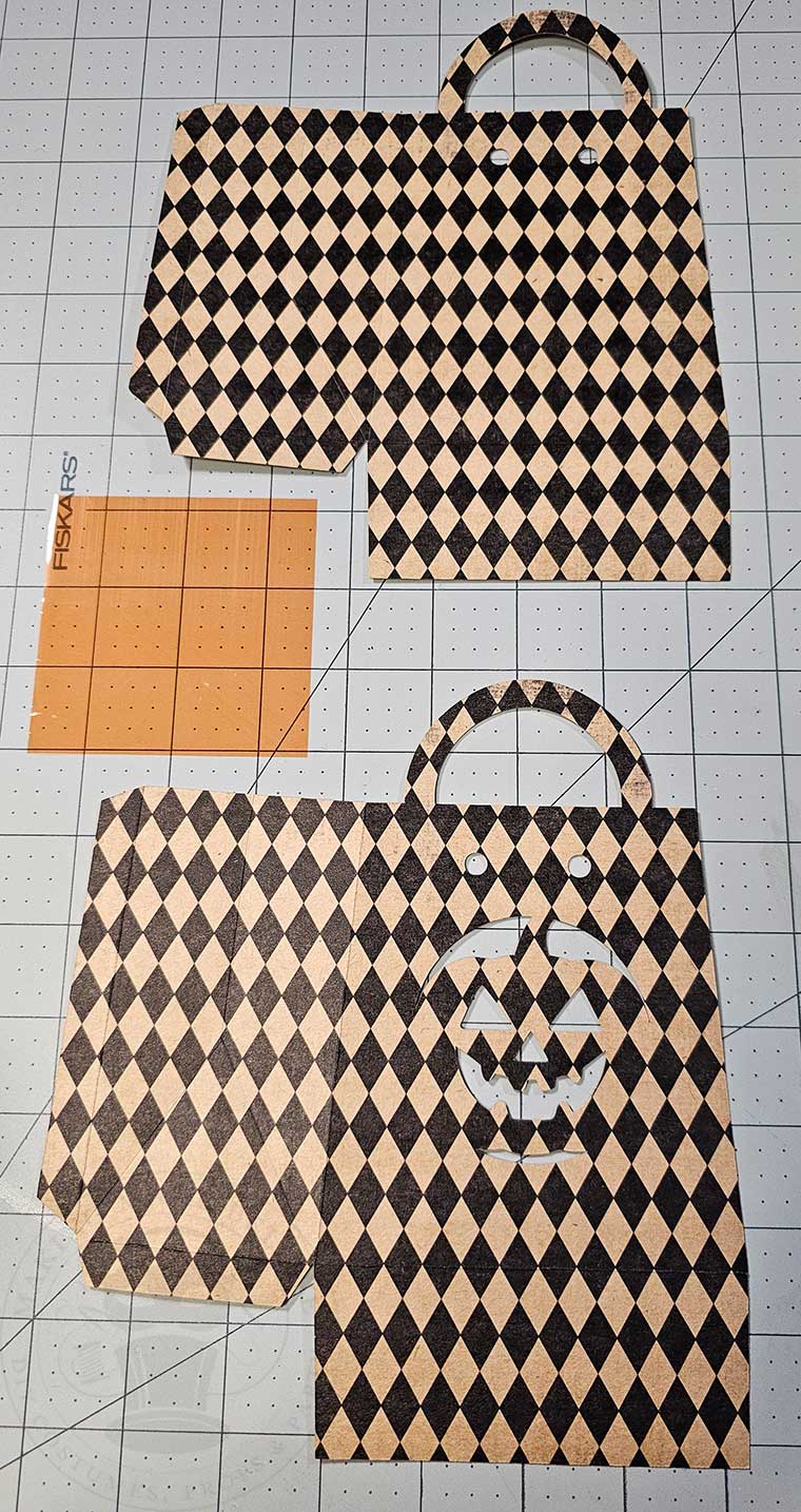 Halloween treat sack section cut out