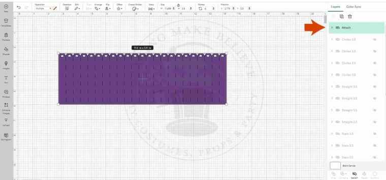 Rosette attached in Cricut Design Space