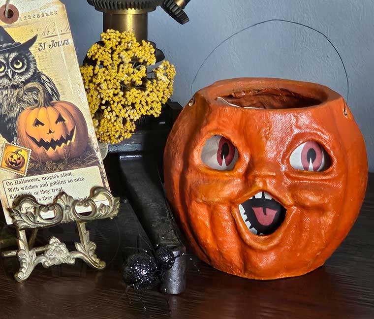 Vintage Choir Boy Paper Mache Pumpkin