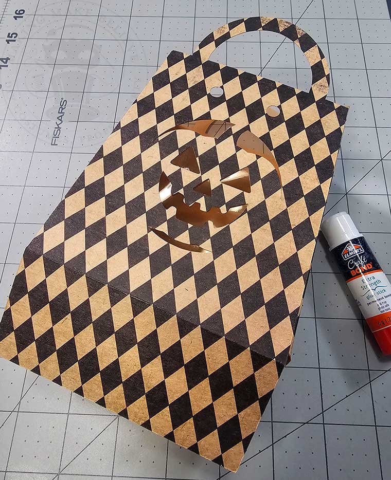 Halloween treat sack sides secured