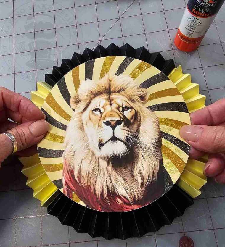 Glue medallion to rosette