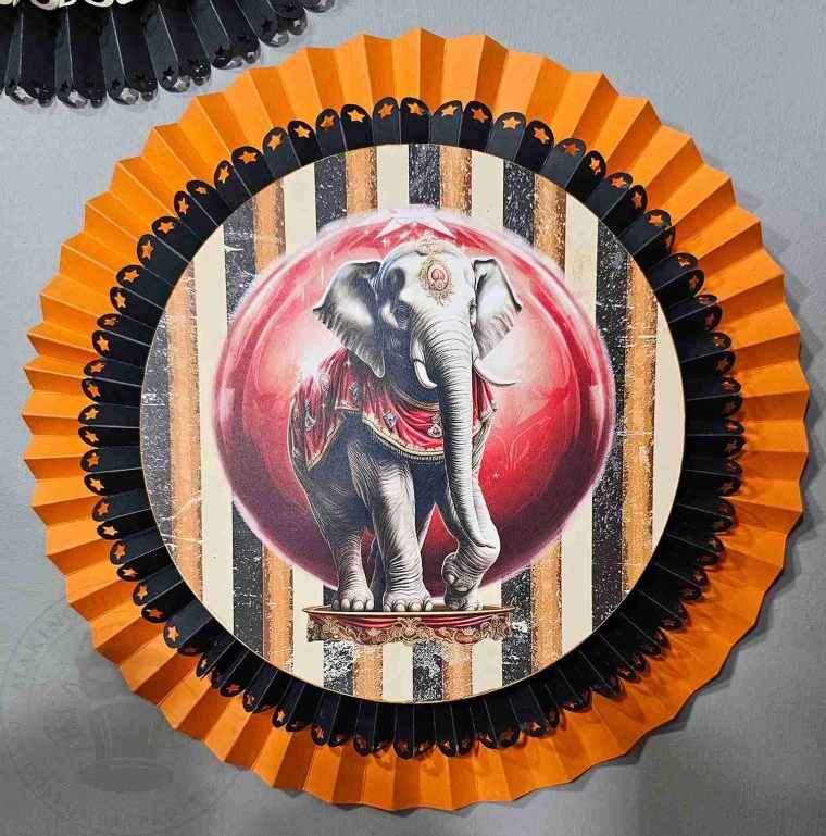 Haunted circus rosettes Halloween wall decorations
