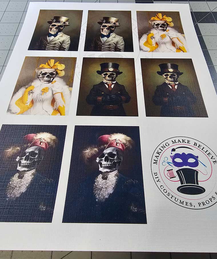 PDF Print Out of Royal Portrait Skeleton Ornament Images