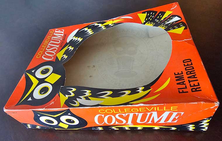 Vintage Halloween Collegeville Costume Box with Owl