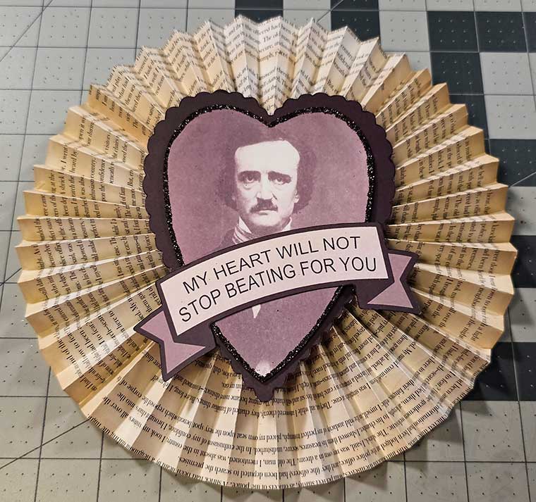 Add classic horror valentine to center of rosette