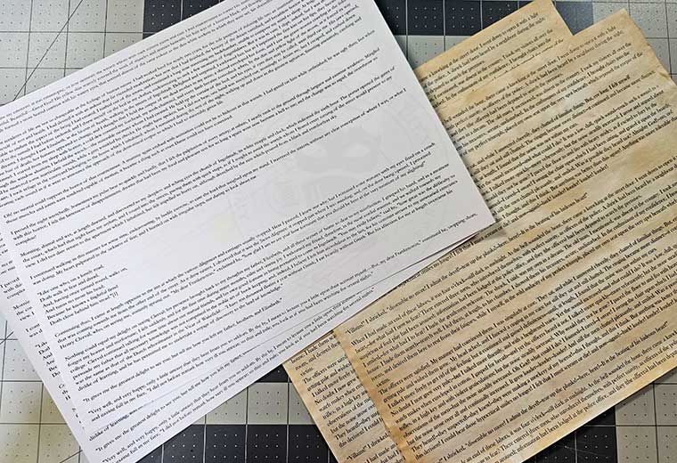 Horror novel page printables