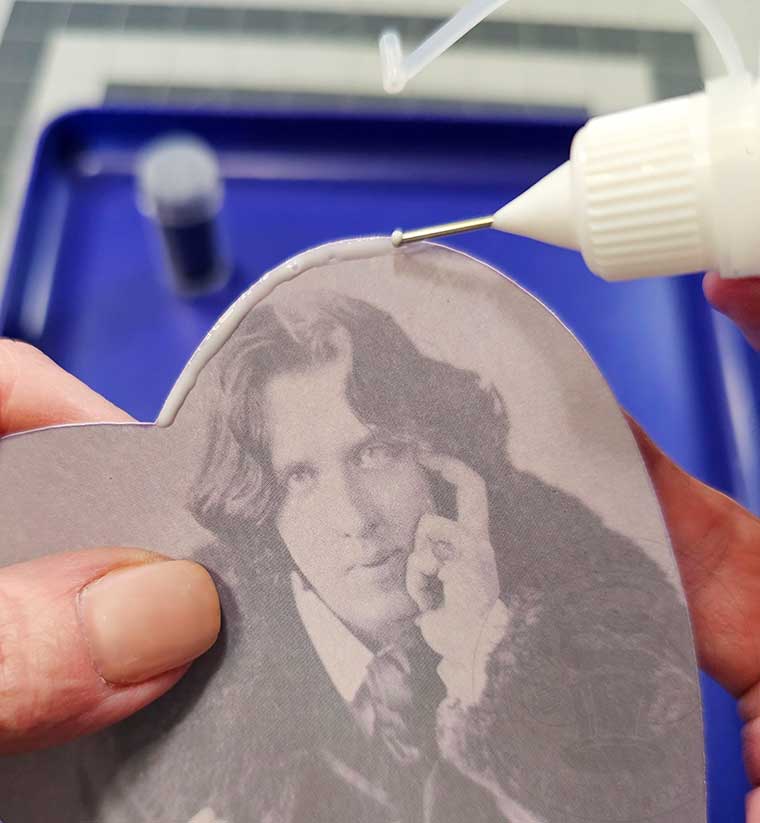 Add Glue To Edge of Gothic Valentine