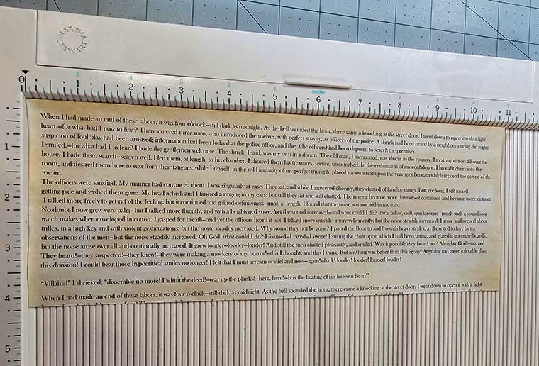 Horror novel pages after aging