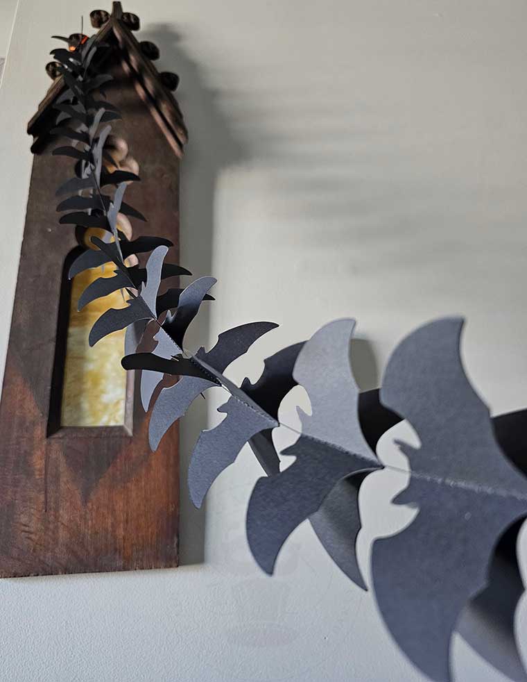 Easy DIY Halloween Bat Paper Garland
