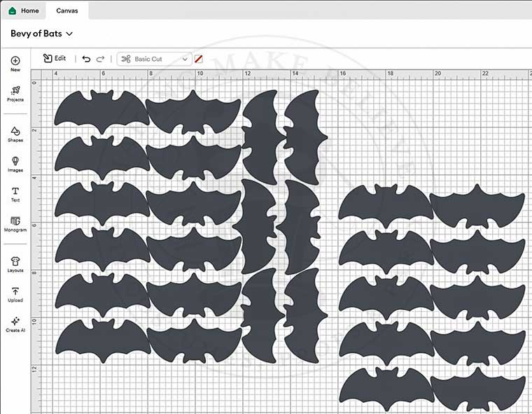 Bats in Cricut Design Space
