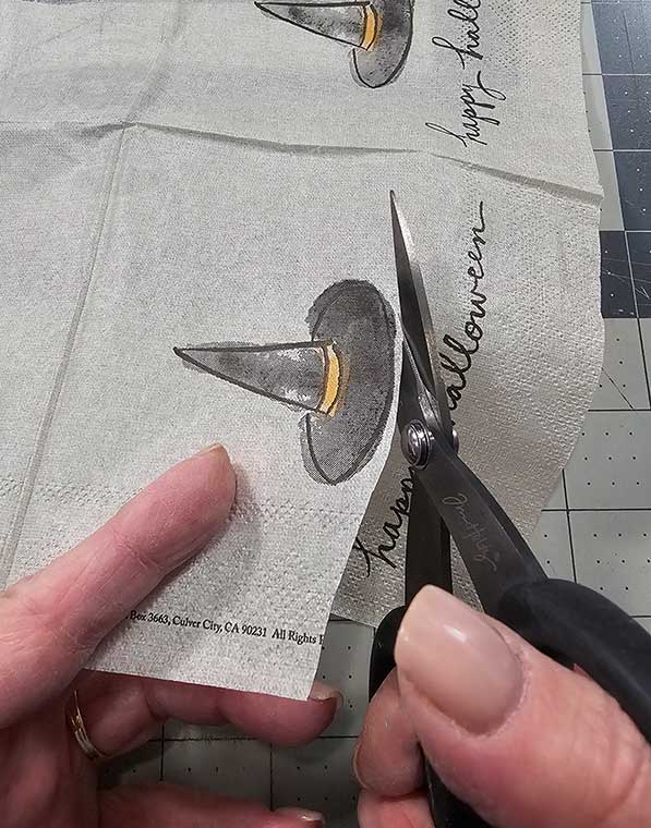 Cut image from napkin