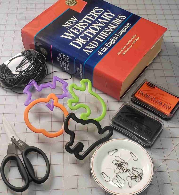 Halloween book page garland supplies