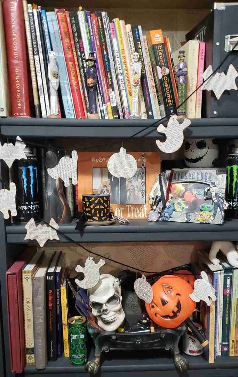 Halloween book page garland