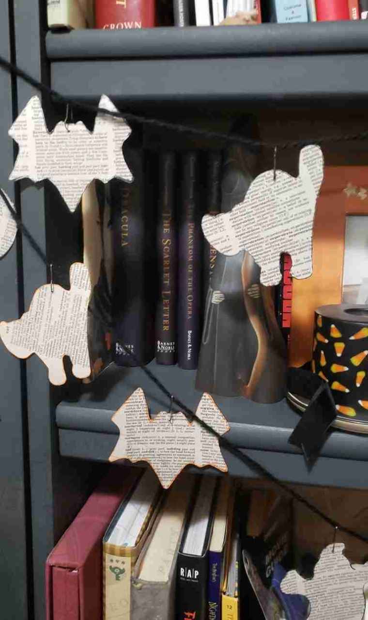 Halloween book page garland