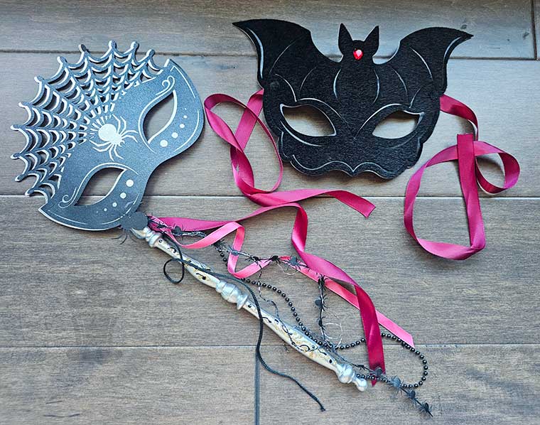 DIY Gothic Gala Spider Web Crown & Bat Masquerade Masks
