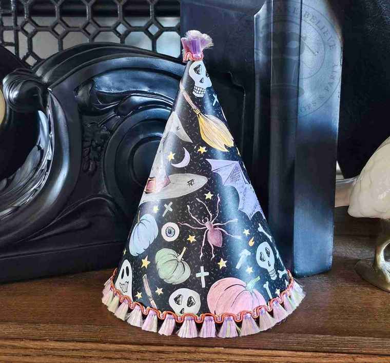 Dark hand-colored Halloween party hat
