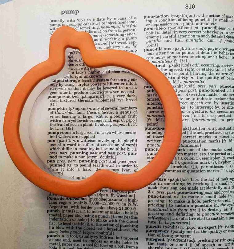 Center cookie cutter over desired dictionary definition