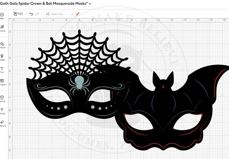 Cricut DIY Gothic Gala Masquerade Mask Sizing