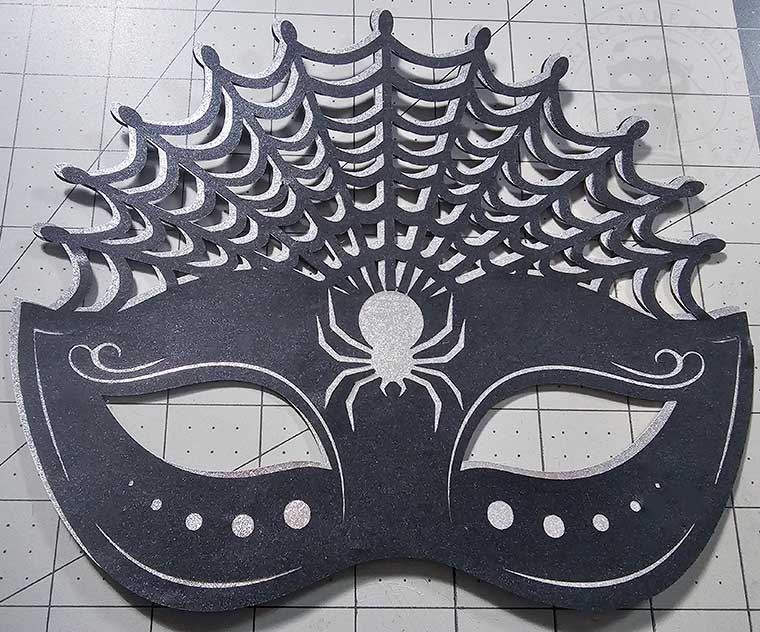 Spider Crown mask pieces attached