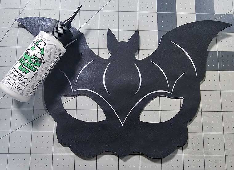 Bat Mask middle layer glued to bottom layer