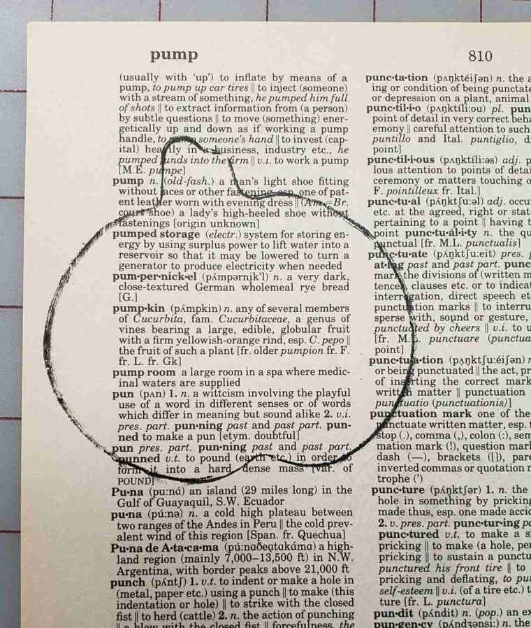 Life up stamp to reveal cookie cutter outline surround your definition on the page