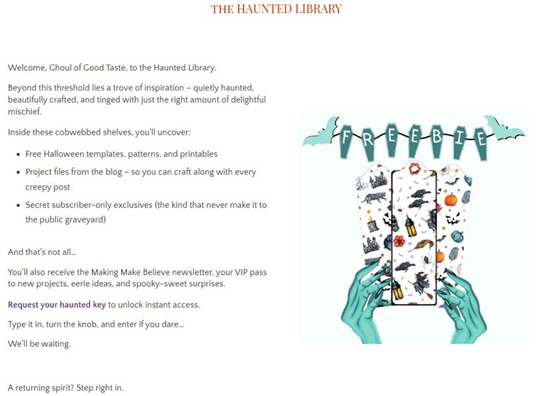 the Haunted Library at Making Make Believe