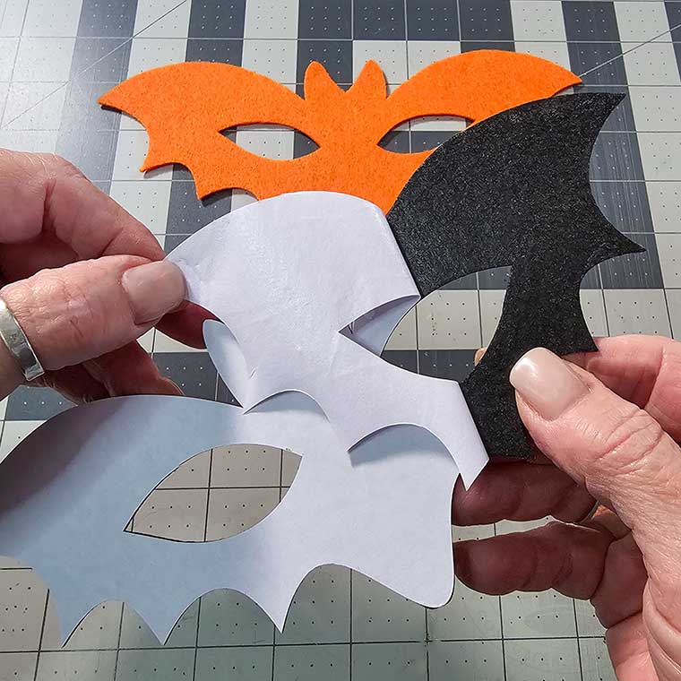 Adhesive felt bat mask option