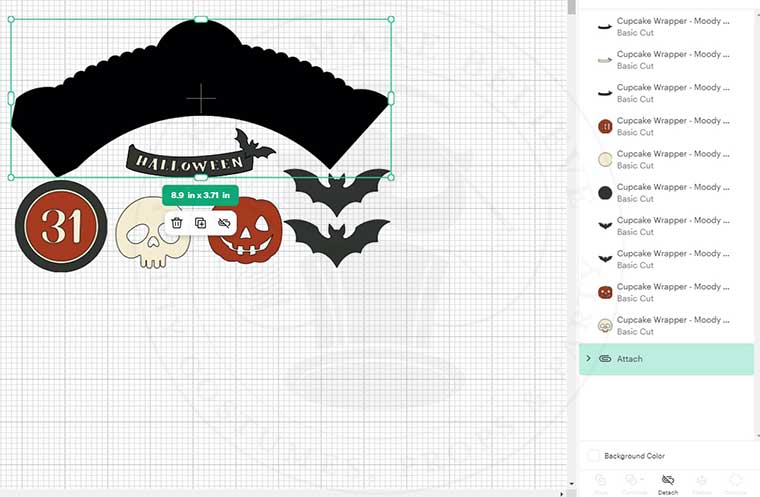 Score line attached to cupcake wrapper