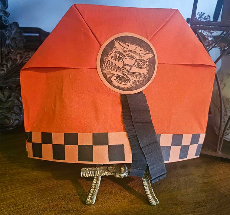 Vintage crepe paper Halloween hat