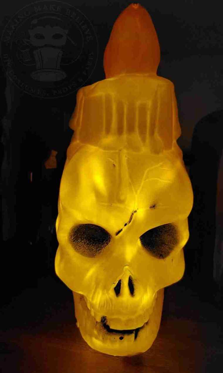 Vintage skull candle blowmold