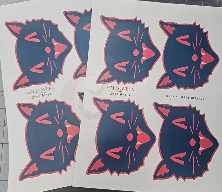Scaredy Cat Banner PDF printed onto cardstock